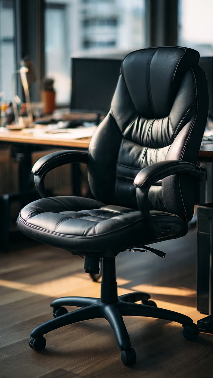 Technician restoring office chair cushion and upholstery
